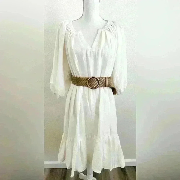 Salt and Soda Pull Over Puff Sleeve Midi Dress Size Small- Medium - Picture 1 of 8